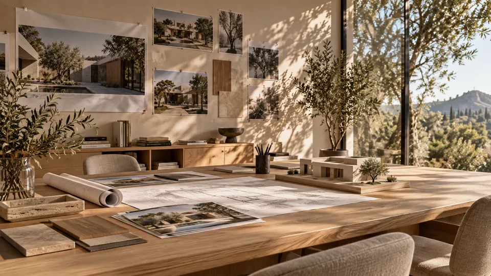 Architectural plans and considered details at the Frame studio